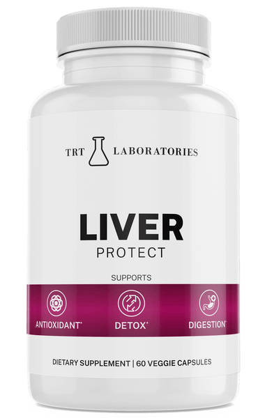 Liver Protect supplement by TRT LABORATORIES for liver health, antioxidant support, detox, and digestion, 60 veggie capsules.