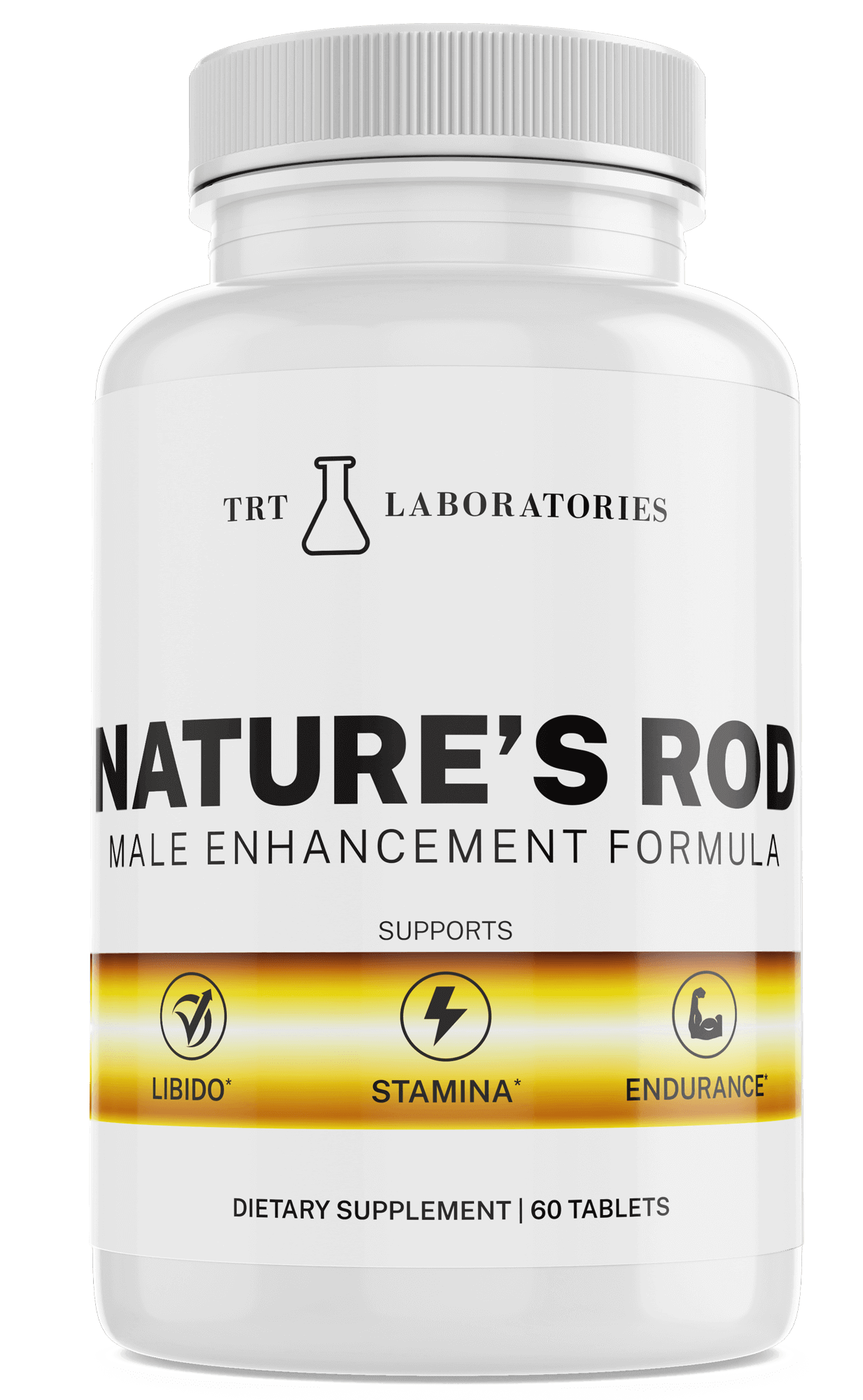 Nature's Rod male enhancement supplement for libido, stamina, and endurance, 60 tablets bottle by TRT Laboratories.