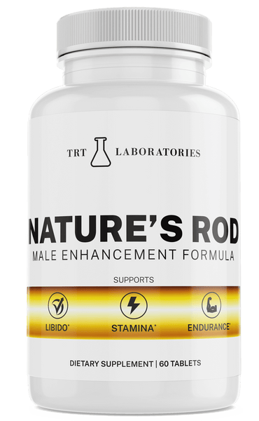 Nature's Rod male enhancement supplement for libido, stamina, and endurance, 60 tablets bottle by TRT Laboratories.