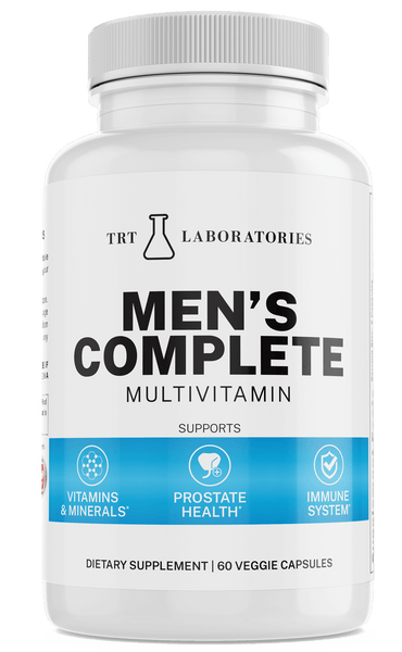 Men's Complete Multivitamin by TRT LABORATORIES, supports vitamins, prostate health, and immune system, 60 veggie capsules.