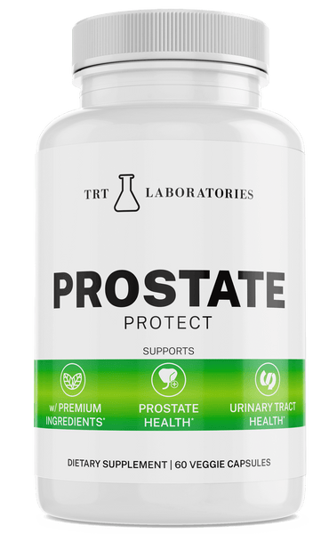 Prostate Protect supplement bottle by TRT LABORATORIES, INC. for prostate and urinary health support.